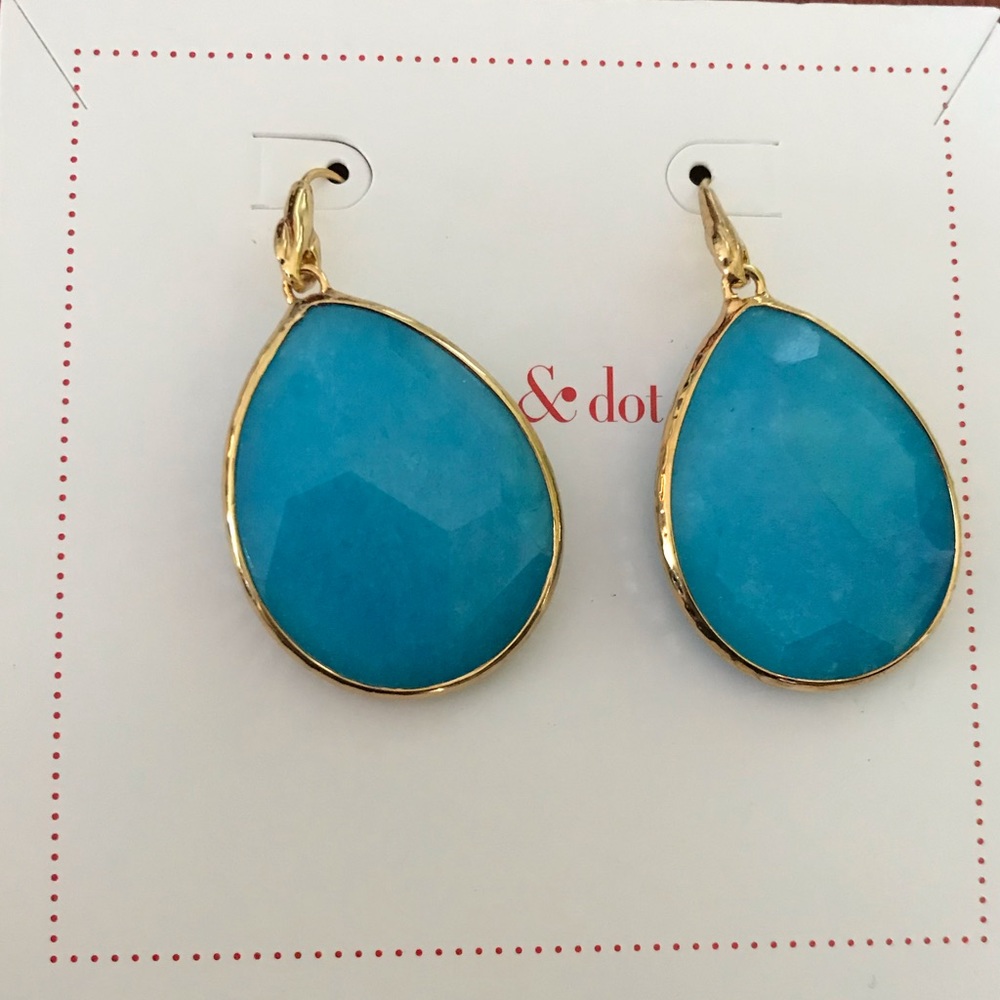 Stella & Dot turquoise & gold dangle earrings!!